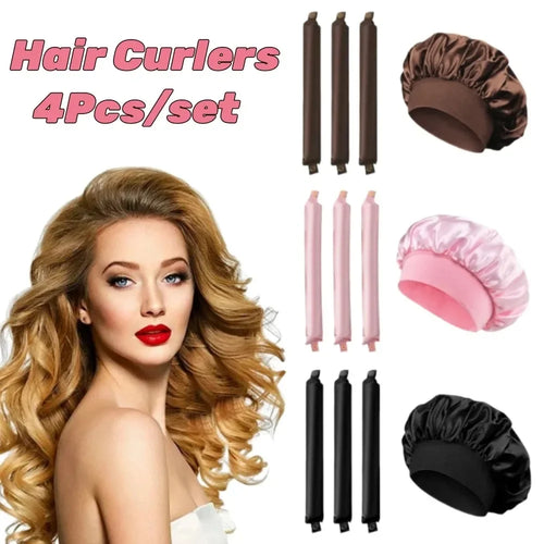 Heatless Curling Rod Headband No Heat Hair Rollers Sleeping Soft Flex Rod for Overnight Curls All Hair Types Styling Tools